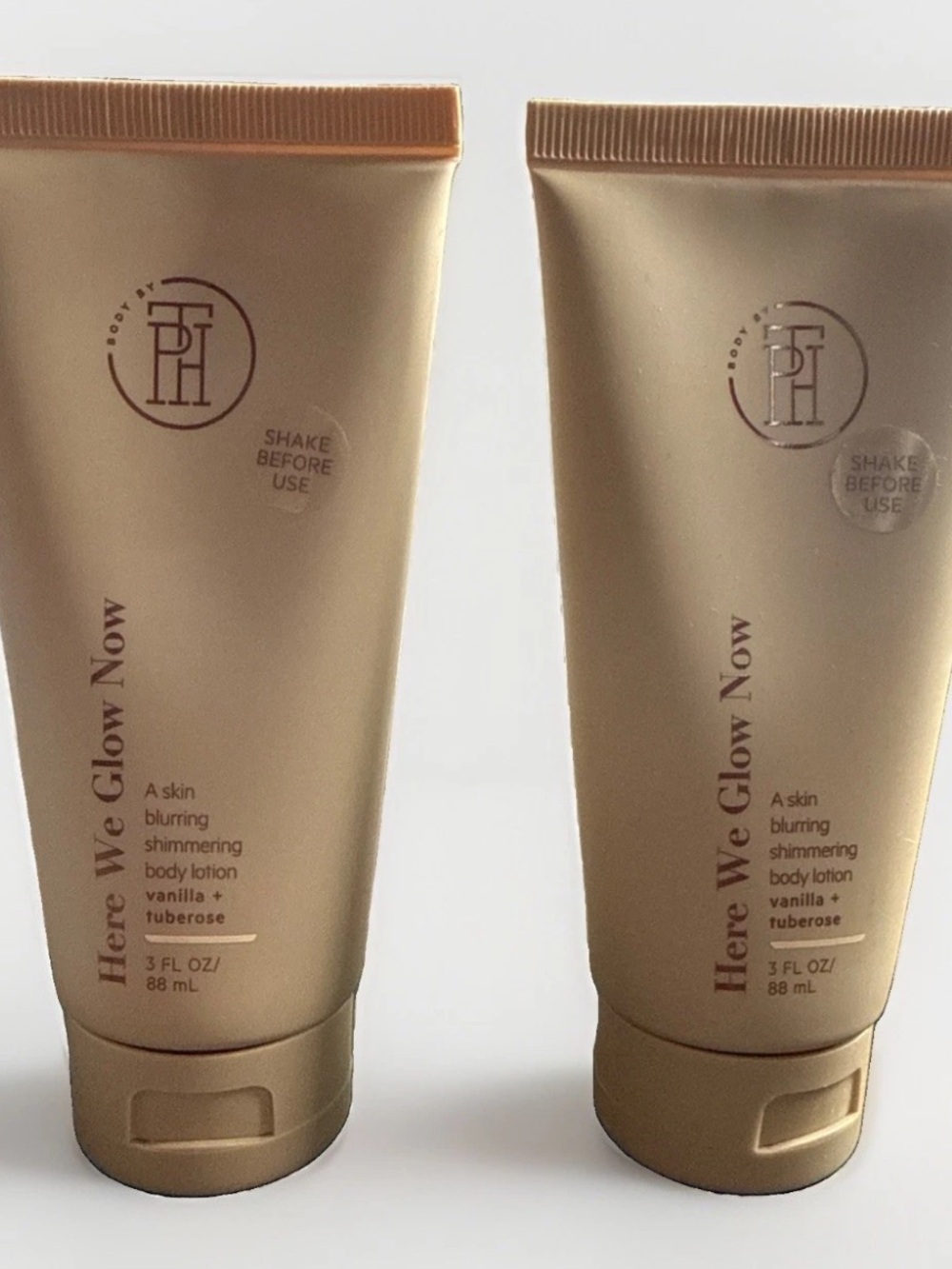 BODY TPH HERE WE GLOW NOW BODY LOTION Vanilla Tuberose Lot of 2 Taraji P. NEW